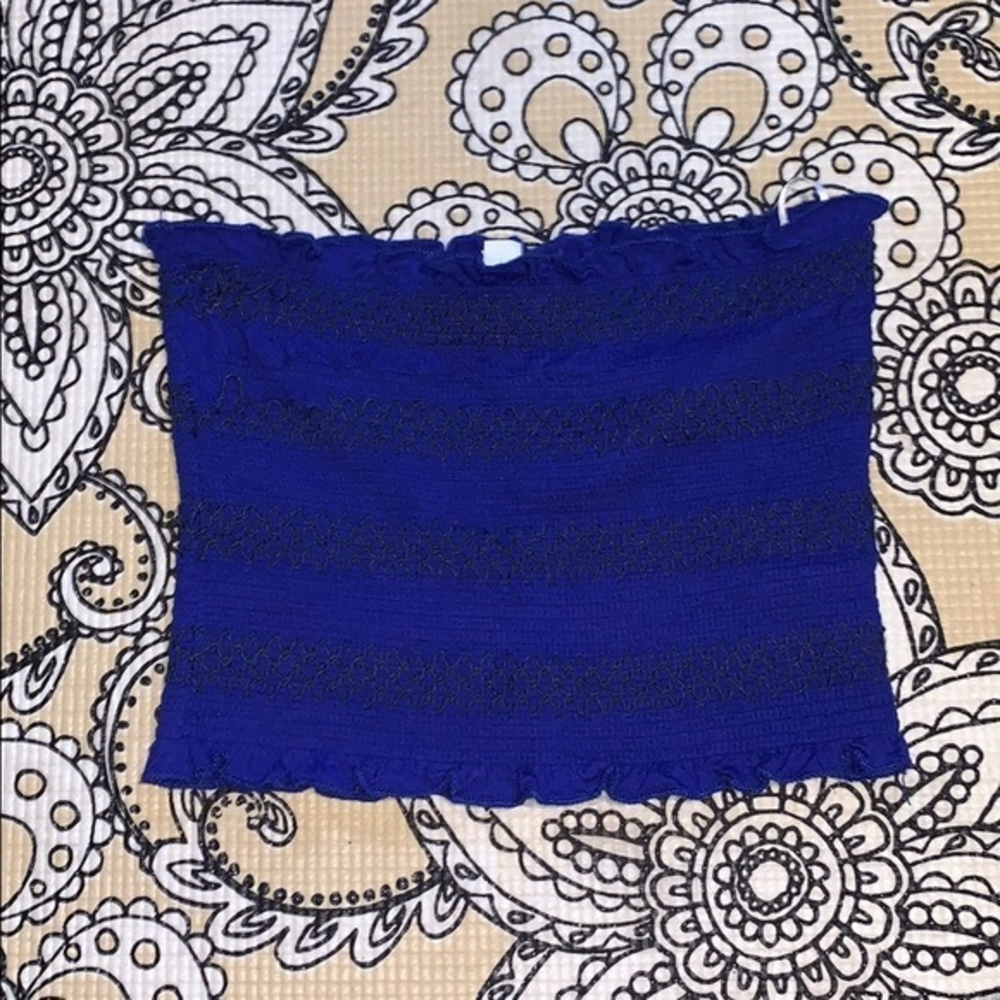 Tillys black and blue crop top‎ tube top